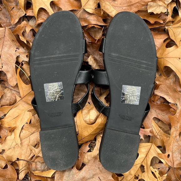 Vera Wang Black Grommet Sandals - Picture 2 of 6